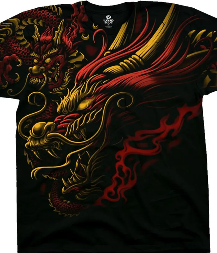 Liquid Blue TShirt Men Imperial Power Black TShirt