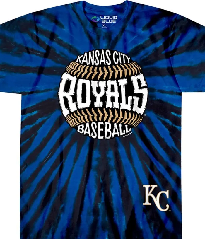 Liquid Blue TShirt Men Kansas City Royals Burst TieDye TShirt