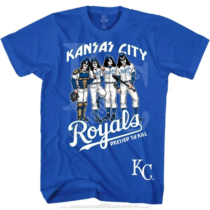 Liquid Blue TShirt Men Kansas City Royals Dressed To Kill Blue TShirt