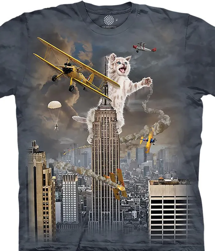 Liquid Blue TShirt Men King Kitten Classic Cotton TShirt