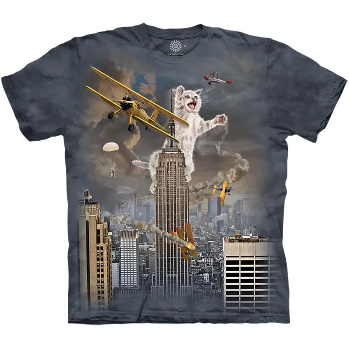 Liquid Blue TShirt Men King Kitten Classic Cotton TShirt
