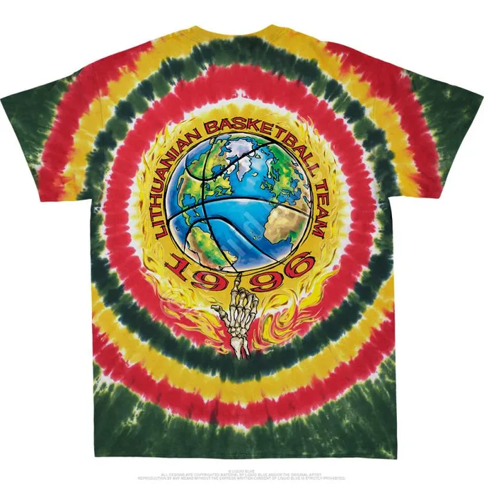 Liquid Blue TShirt Men Lithuania Basketball TieDye TShirt