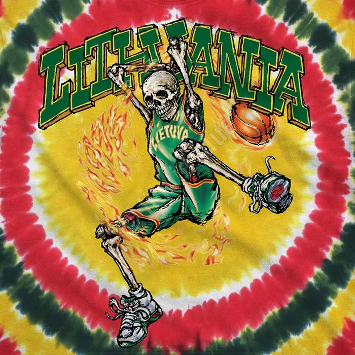 Liquid Blue TShirt Men Lithuania Basketball TieDye TShirt