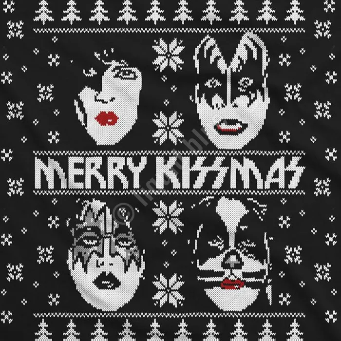 Liquid Blue TShirt Men Merry KISSmas Black TShirt