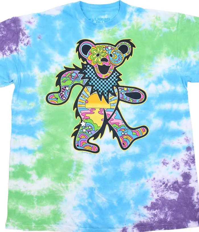 Liquid Blue TShirt Men Mod Bear TieDye TShirt