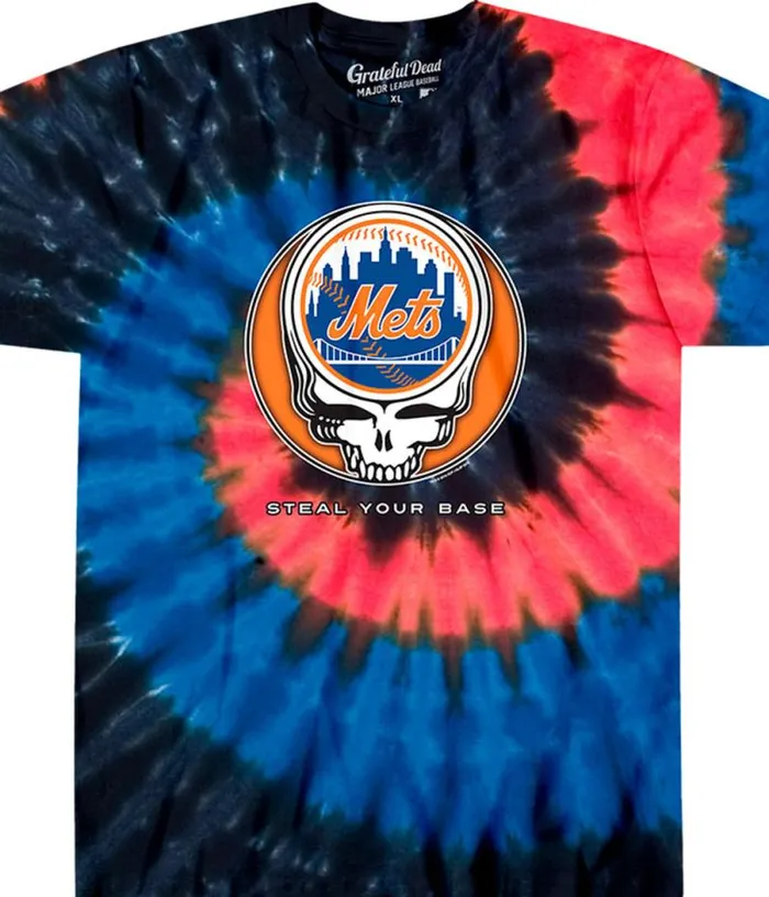 Liquid Blue TShirt Men New York Mets Steal Your Base TieDye TShirt