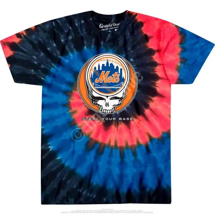 Liquid Blue TShirt Men New York Mets Steal Your Base TieDye TShirt