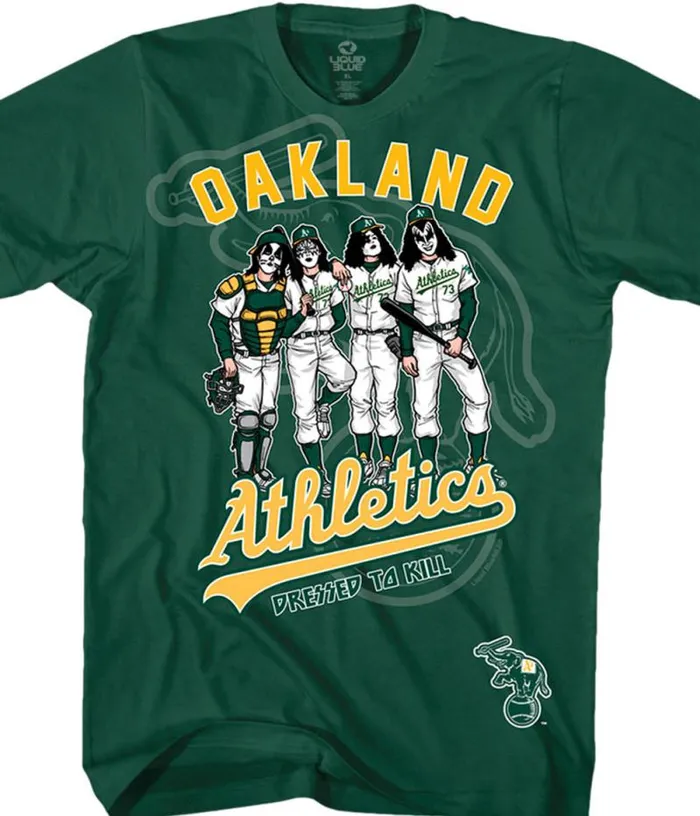 Liquid Blue TShirt Men Oakland Athletics Dressed To Kill Green TShirt