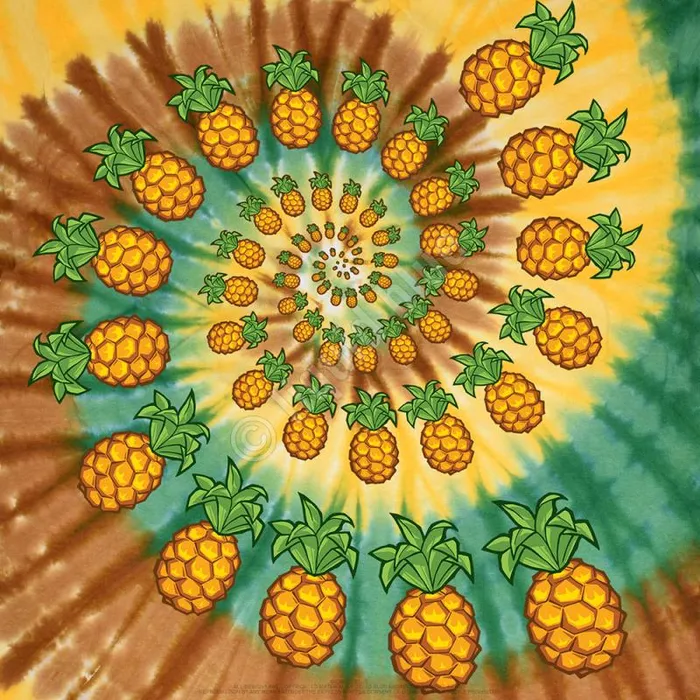 Liquid Blue TShirt Men Pineapple Spiral TieDye TShirt