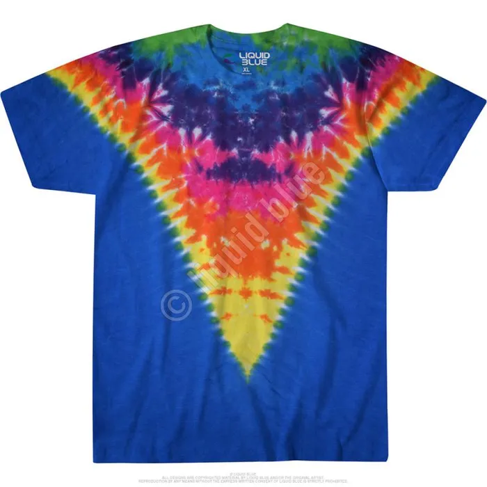 Liquid Blue TShirt Men Rainbow Krinkle V Unprinted TieDye TShirt