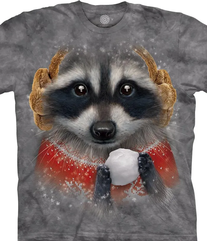 Liquid Blue TShirt Men Snowball Raccoon Classic Cotton TShirt