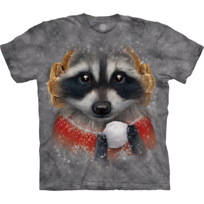 Liquid Blue TShirt Men Snowball Raccoon Classic Cotton TShirt