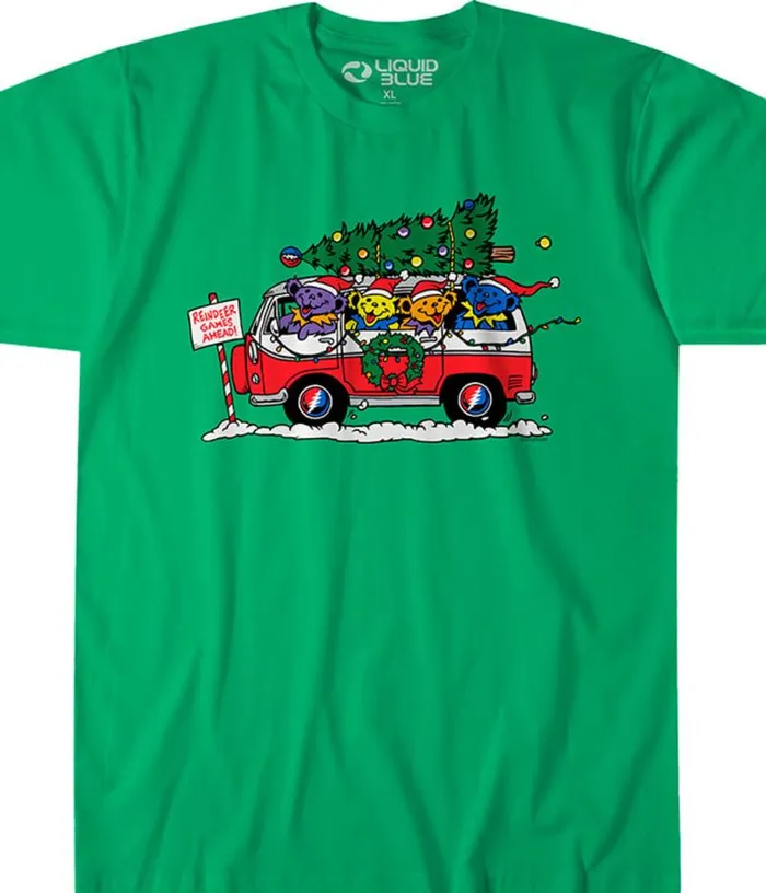 Liquid Blue TShirt Men Steal Your Christmas Tree Green Athletic TShirt