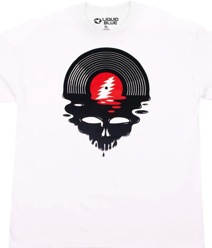 Liquid Blue TShirt Men Steal Your Vinyl White TShirt