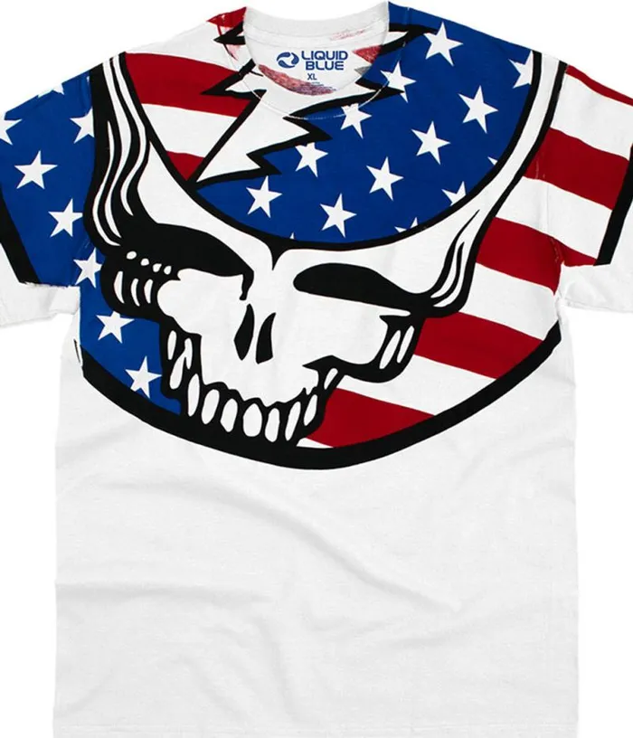 Liquid Blue TShirt Men Summer Tour 93 White TShirt