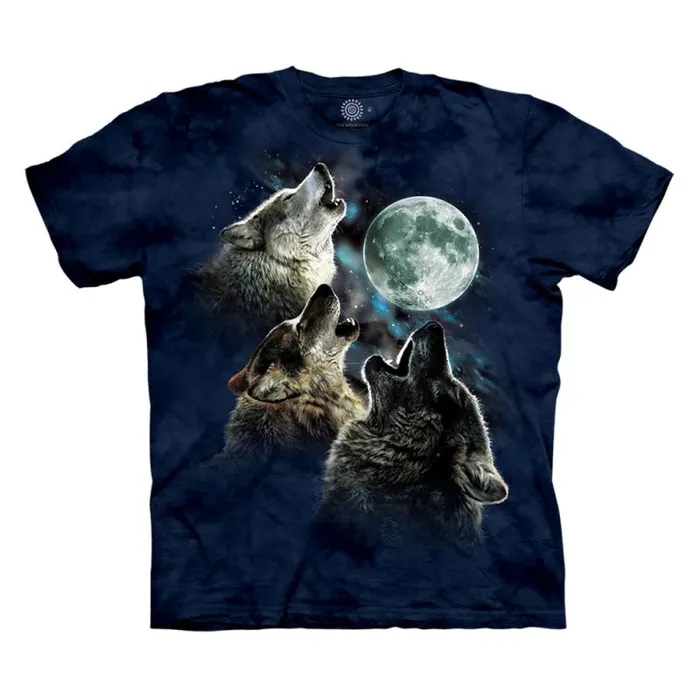 Liquid Blue TShirt Men Three Wolf Moon Classic Cotton TShirt 8211 Blue