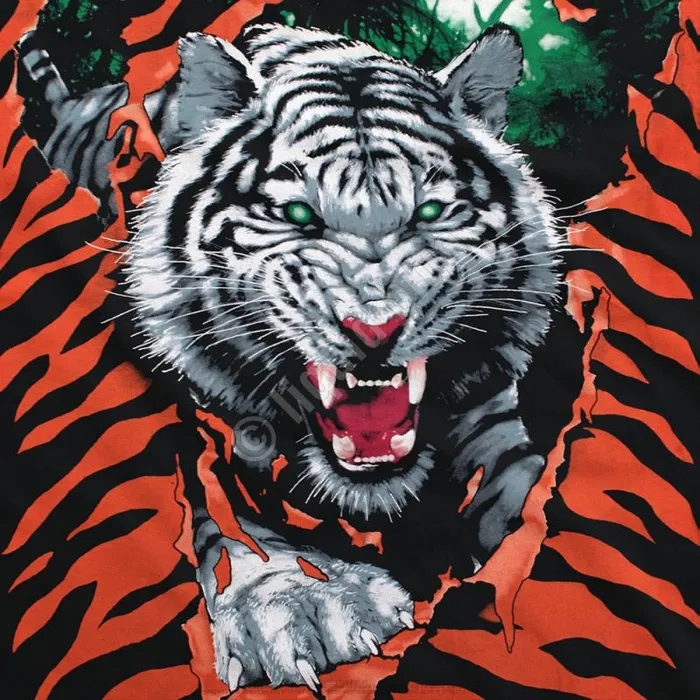 Liquid Blue TShirt Men Tiger Black TShirt