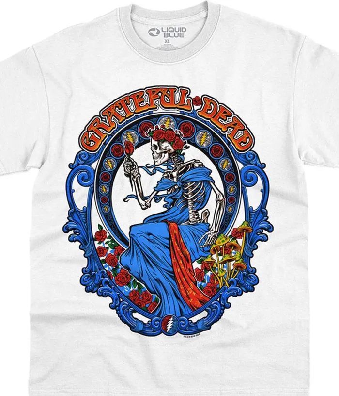 Liquid Blue TShirt Men Vintage Bertha White TShirt