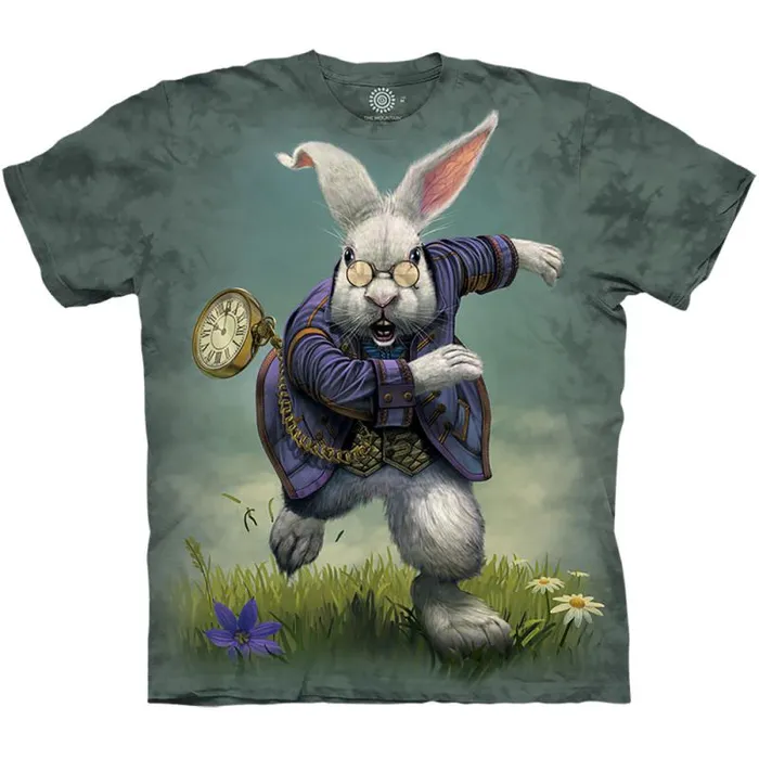 Liquid Blue TShirt Men White Rabbit Classic Cotton TShirt