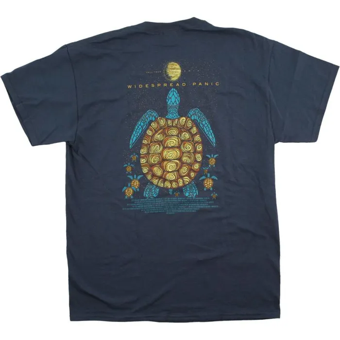 Liquid Blue TShirt Men Widespread Blue Turtle Navy TShirt