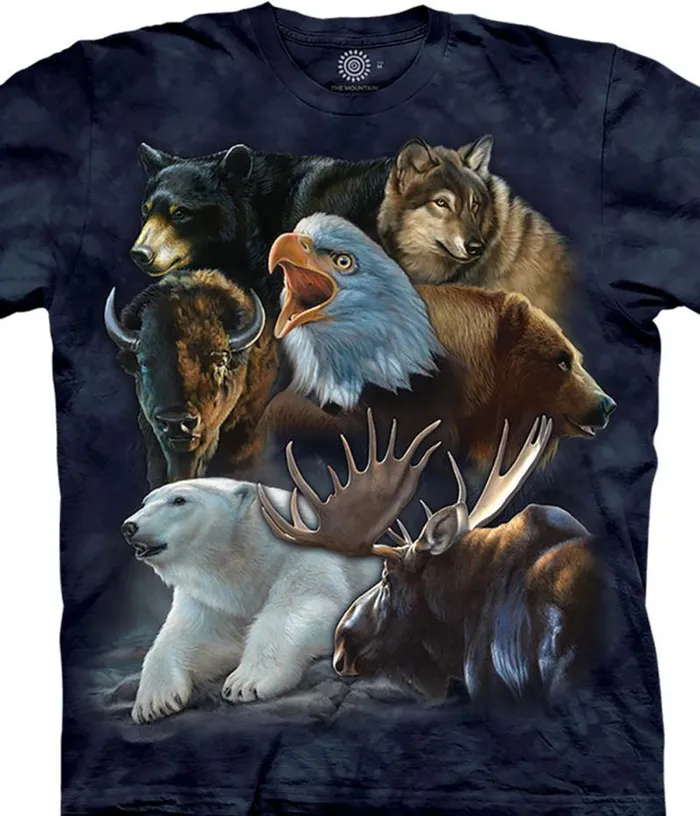 Liquid Blue TShirt Men Wild Alaskan Collage Classic Cotton TShirt