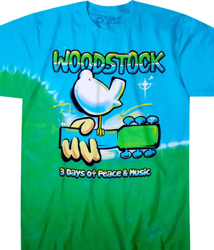Liquid Blue TShirt Men Woodstock Graffiti TieDye TShirt