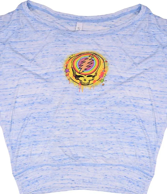 Liquid Blue Womens Long Sleeve Women GD Rainbow Splatter Womens Blue Heather Flowy Long Sleeve TShirt Liquid Blue Womens Long Sleeve Women GD Rainbow Splatter Womens Blue Heather Flowy Long Sleeve TShirt