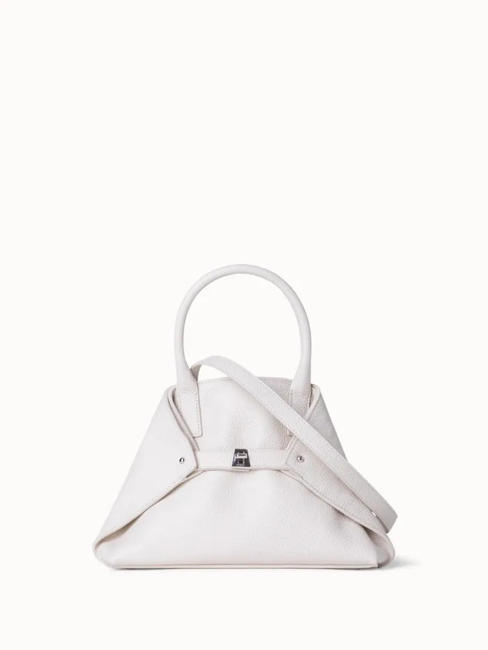 Little Ai Messenger Bag In Cervocalf Leather Alabaster Women Akris Top Handle Bags