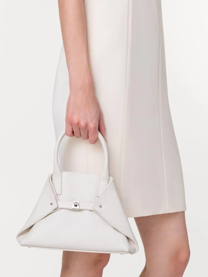 Little Ai Messenger Bag In Cervocalf Leather Alabaster Women Akris Top Handle Bags