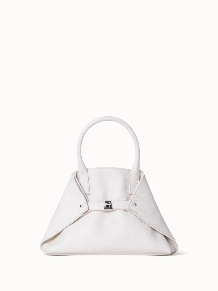 Little Ai Messenger Bag In Cervocalf Leather Alabaster Women Akris Top Handle Bags