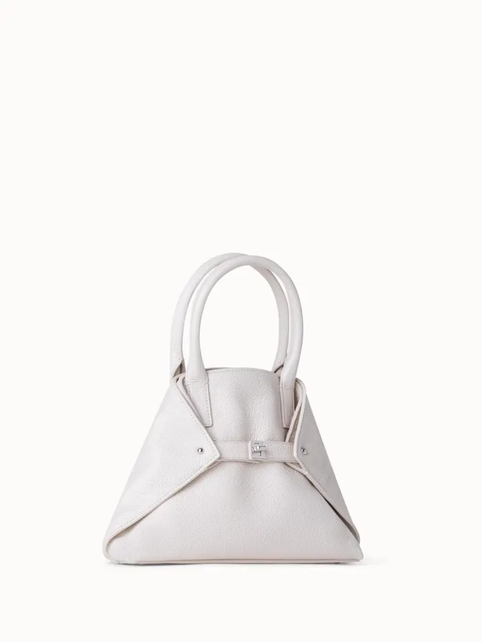 Little Ai Messenger Bag In Cervocalf Leather Alabaster Women Akris Top Handle Bags