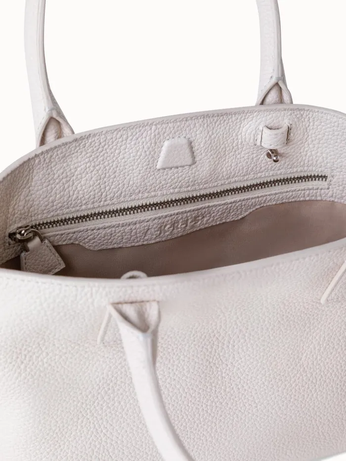 Little Ai Messenger Bag In Cervocalf Leather Alabaster Women Akris Top Handle Bags