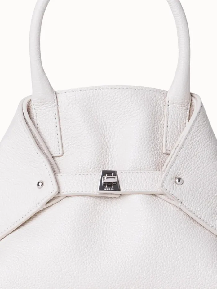 Little Ai Messenger Bag In Cervocalf Leather Alabaster Women Akris Top Handle Bags