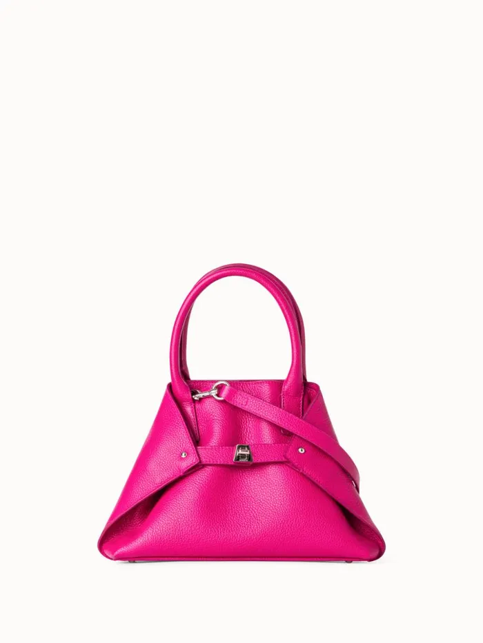 Little Ai Messenger Bag In Leather Pink Women Akris Top Handle Bags