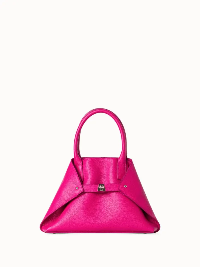 Little Ai Messenger Bag In Leather Pink Women Akris Top Handle Bags