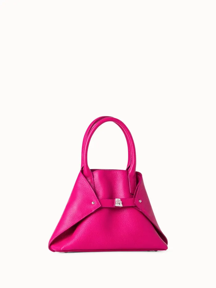Little Ai Messenger Bag In Leather Pink Women Akris Top Handle Bags