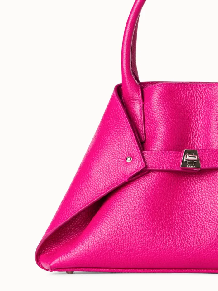Little Ai Messenger Bag In Leather Pink Women Akris Top Handle Bags