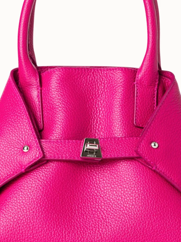 Little Ai Messenger Bag In Leather Pink Women Akris Top Handle Bags