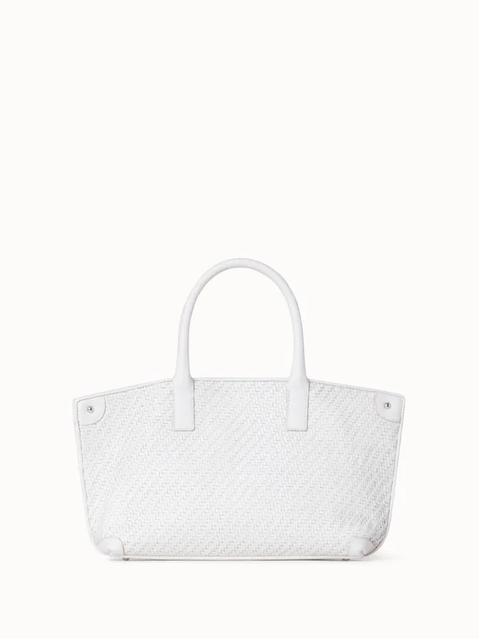 Little Ai Top Handle Bag In Woven Leather Ecru Women Akris Top Handle Bags