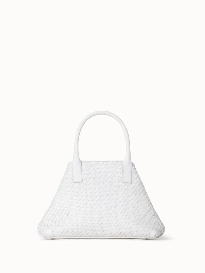 Little Ai Top Handle Bag In Woven Leather Ecru Women Akris Top Handle Bags