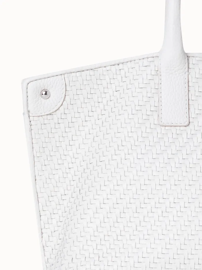 Little Ai Top Handle Bag In Woven Leather Ecru Women Akris Top Handle Bags