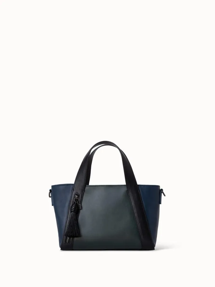 Little Alexa Handbag In Softcalf Colorblock Bottlepacificblack Women Akris Top Handle Bags