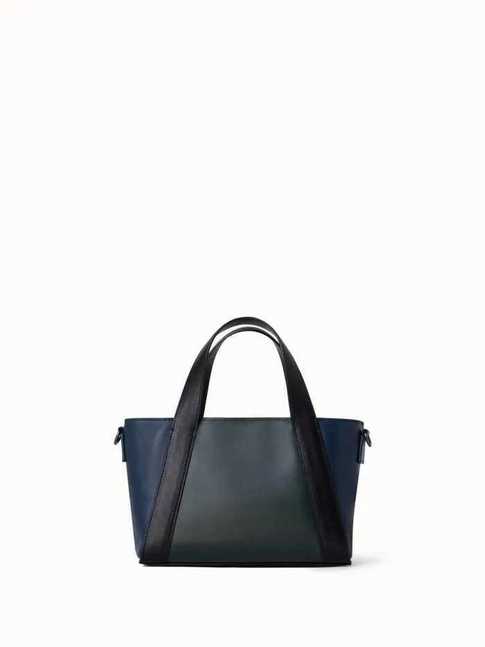 Little Alexa Handbag In Softcalf Colorblock Bottlepacificblack Women Akris Top Handle Bags