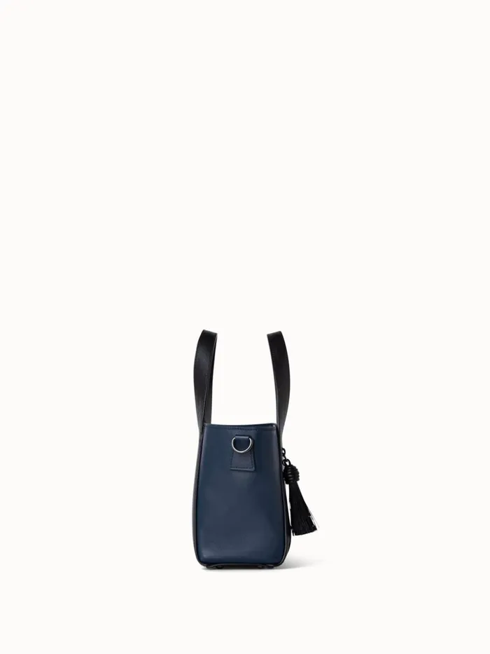 Little Alexa Handbag In Softcalf Colorblock Bottlepacificblack Women Akris Top Handle Bags