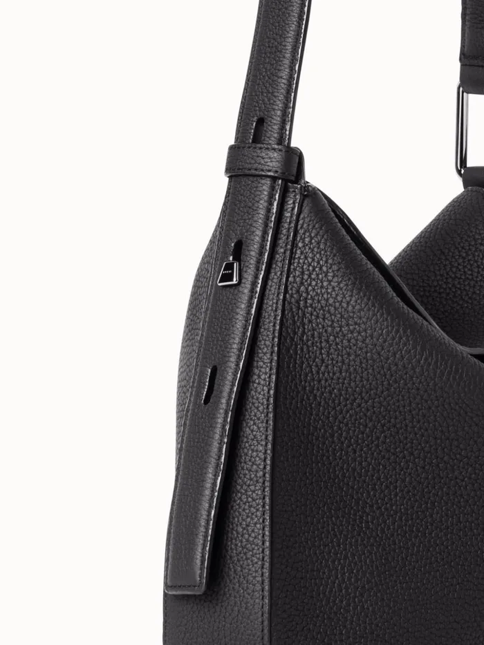 Little Anna Hobo Bag In Leather Black Women Akris Shoulder Bags