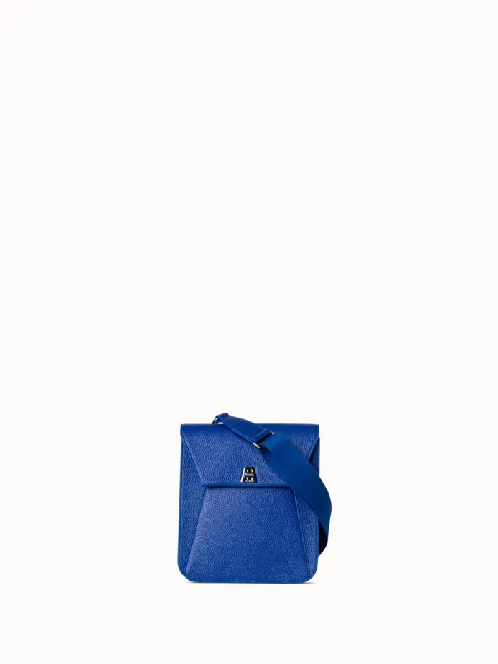 Little Anouk Messenger Bag In Leather Ocean Women Akris Crossbody Bags