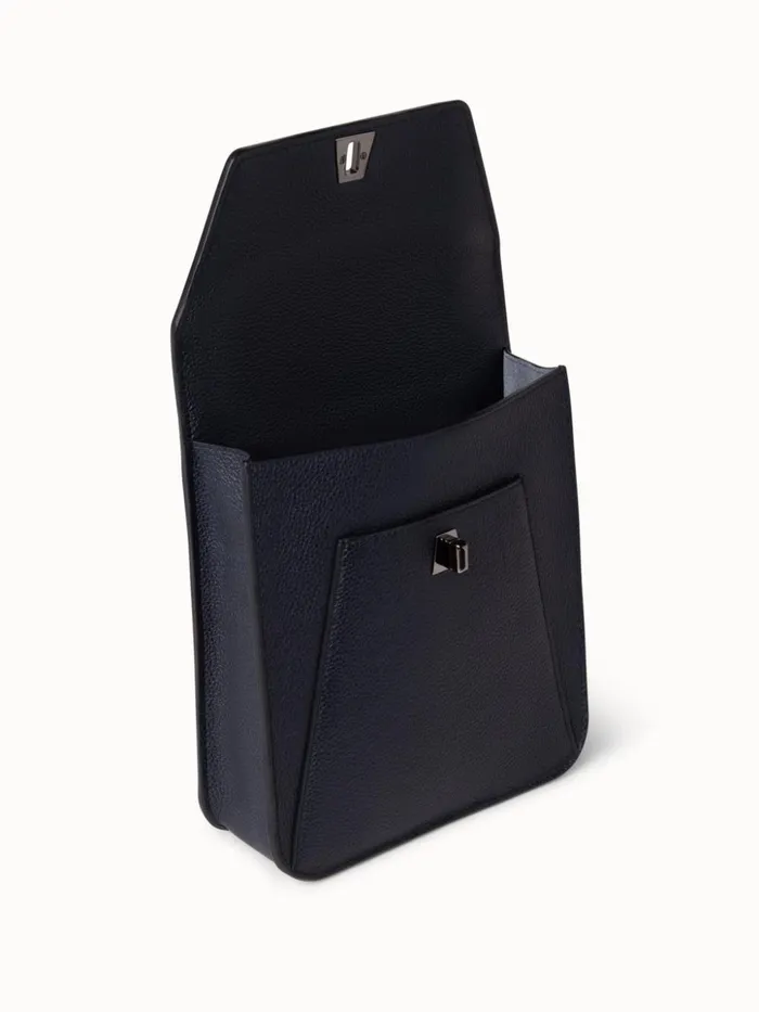 Little Anouk Messenger In Calf Leather Denim Women Akris Messenger Bags