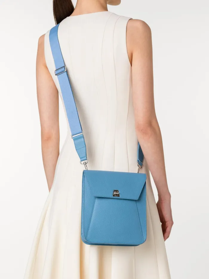 Little Anouk Messenger In Calf Leather Sky Women Akris Crossbody Bags