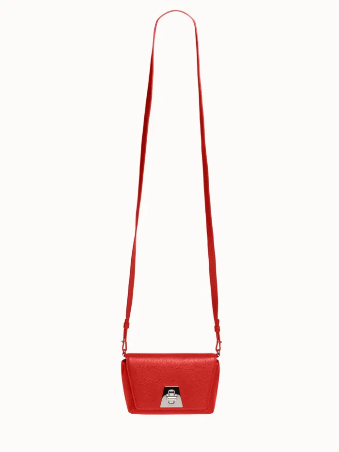 Little Day Bag In Cervocalf Leather With Silver Colored Hardware Scarlet Women Akris Mini Bags
