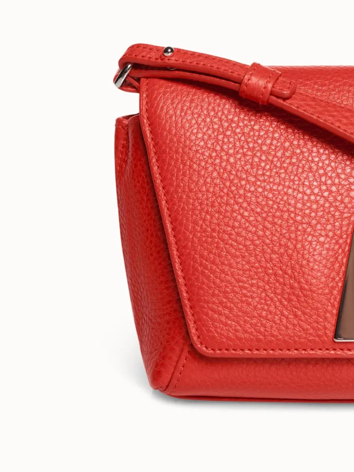 Little Day Bag In Cervocalf Leather With Silver Colored Hardware Scarlet Women Akris Mini Bags